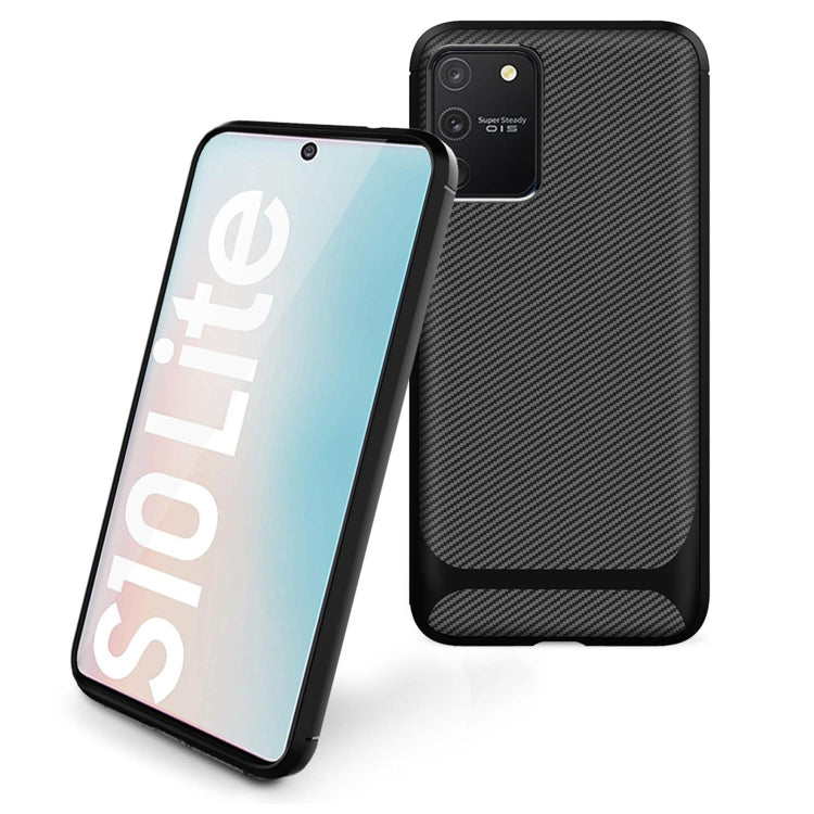 For Samsung Galaxy M60s / A81 / Note 10 Lite Carbon Fiber Texture Shockproof TPU Protective Case