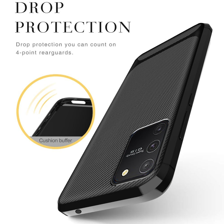 For Samsung Galaxy M60s / A81 / Note 10 Lite Carbon Fiber Texture Shockproof TPU Protective Case