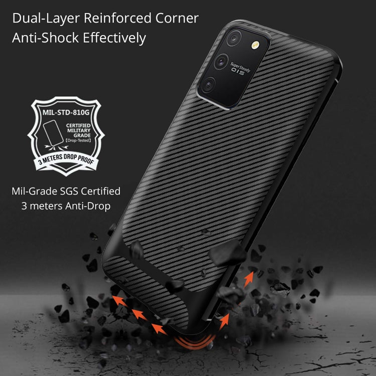For Samsung Galaxy M60s / A81 / Note 10 Lite Carbon Fiber Texture Shockproof TPU Protective Case