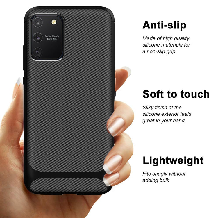 For Samsung Galaxy M60s / A81 / Note 10 Lite Carbon Fiber Texture Shockproof TPU Protective Case