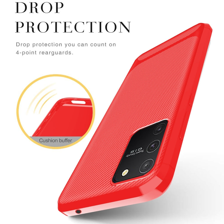 For Samsung Galaxy M60s / A81 / Note 10 Lite Carbon Fiber Texture Shockproof TPU Protective Case