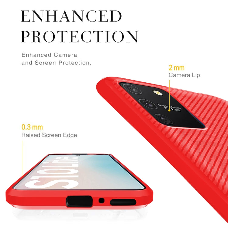 For Samsung Galaxy M60s / A81 / Note 10 Lite Carbon Fiber Texture Shockproof TPU Protective Case