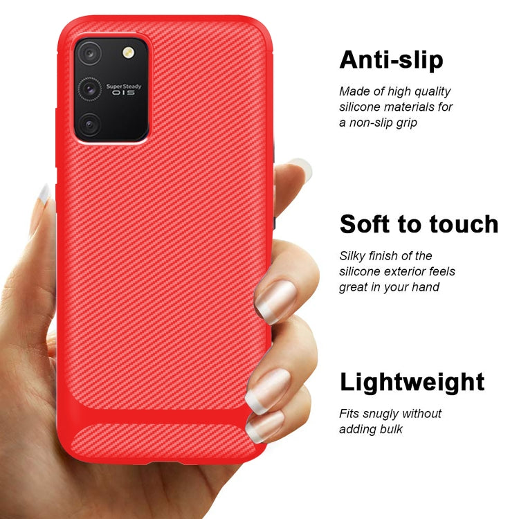 For Samsung Galaxy M60s / A81 / Note 10 Lite Carbon Fiber Texture Shockproof TPU Protective Case