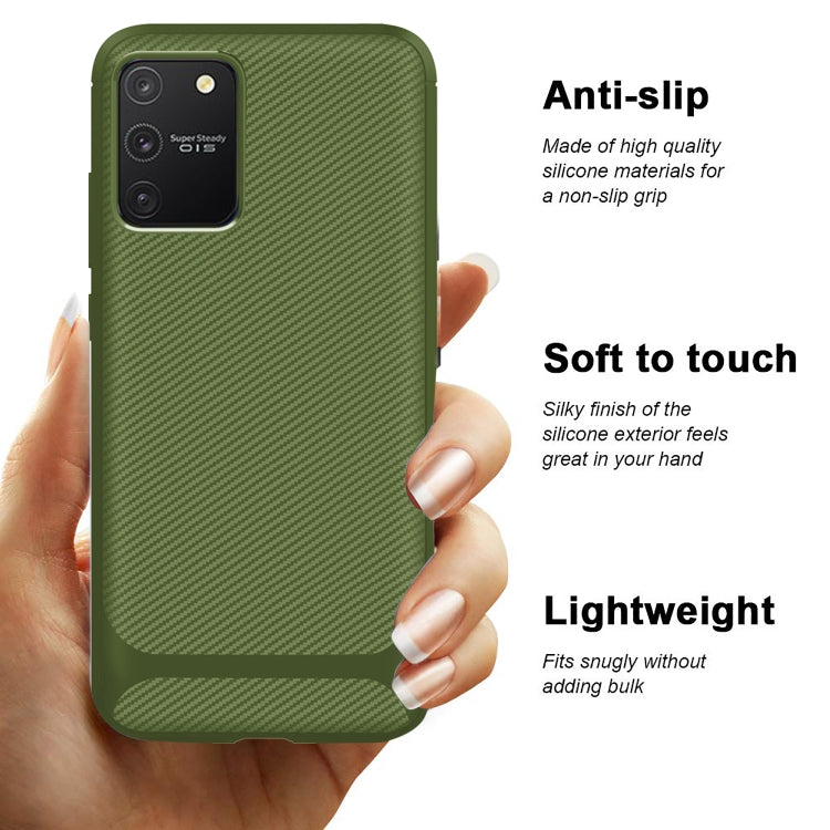 For Samsung Galaxy M60s / A81 / Note 10 Lite Carbon Fiber Texture Shockproof TPU Protective Case