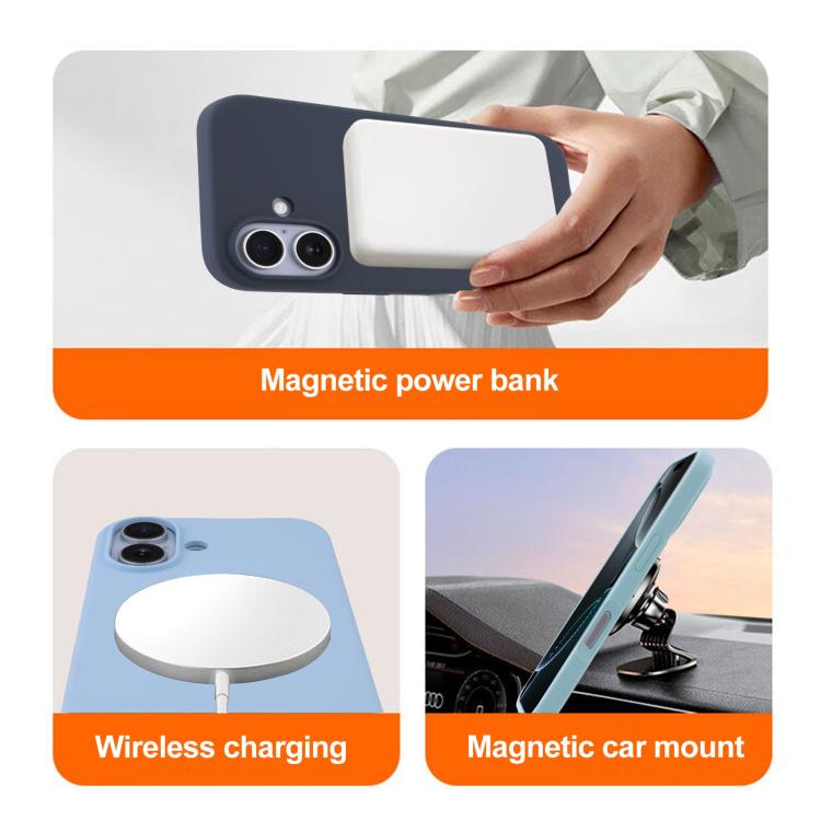 For iPhone 16 Pro Liquid Silicone Full Coverage MagSafe Phone Case