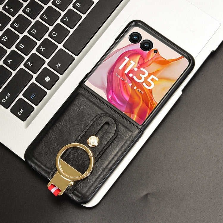 For Motorola Razr 50 Ultra Wristband Leather Back Phone Case