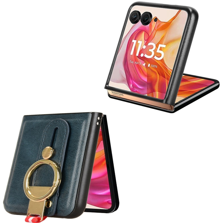 For Motorola Razr 50 Ultra Wristband Leather Back Phone Case