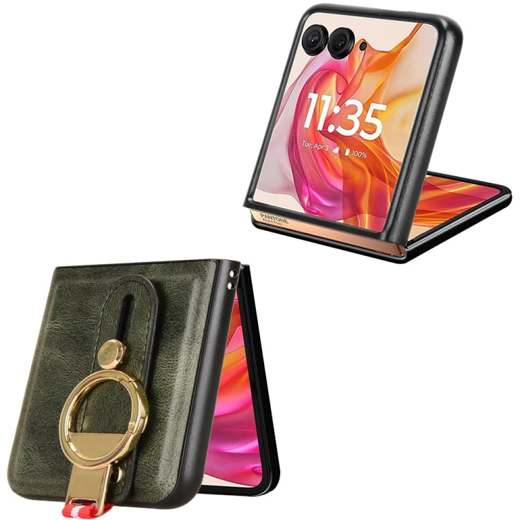 For Motorola Razr 50 Ultra Wristband Leather Back Phone Case