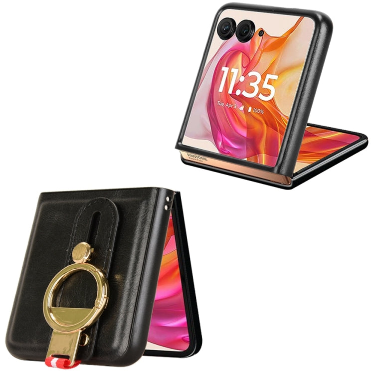 For Motorola Razr 50 Wristband Leather Back Phone Case