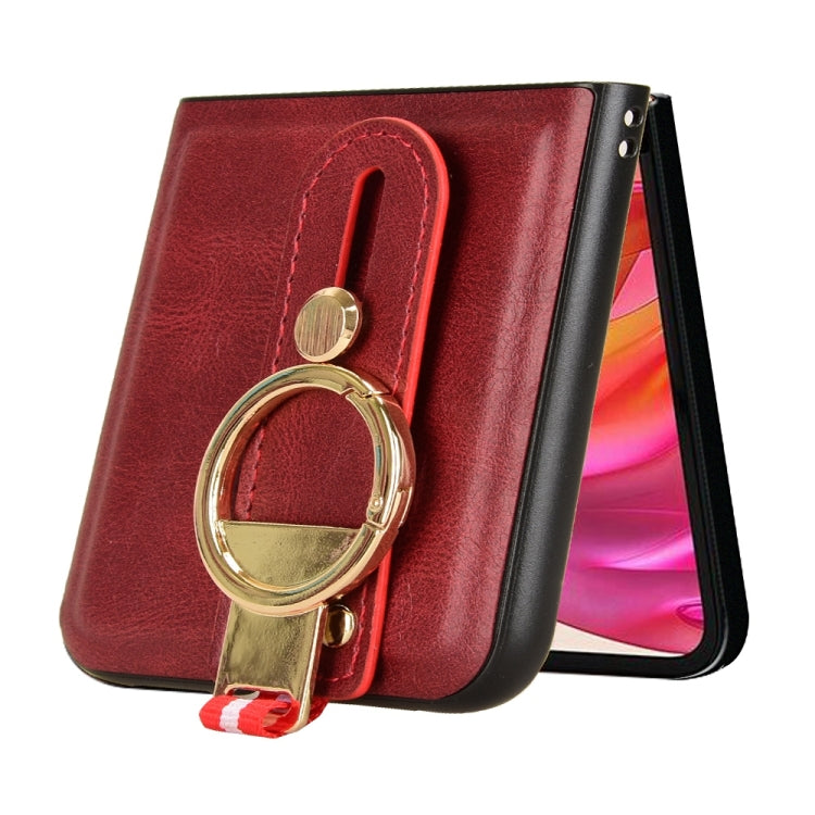 For Motorola Razr 50 Wristband Leather Back Phone Case