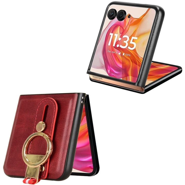 For Motorola Razr 50 Wristband Leather Back Phone Case