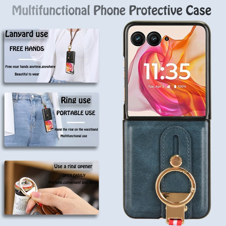 For Motorola Razr 50 Wristband Leather Back Phone Case