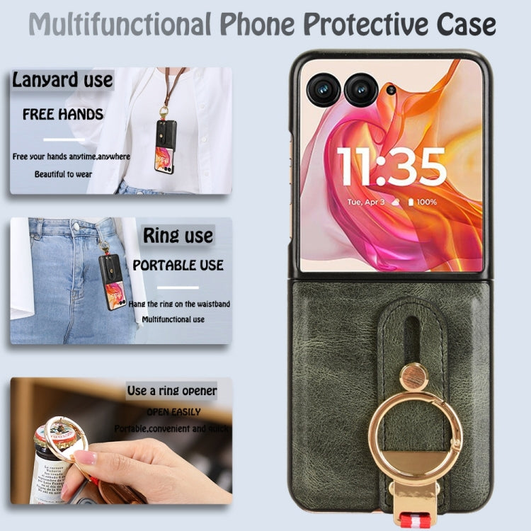 For Motorola Razr 50 Wristband Leather Back Phone Case