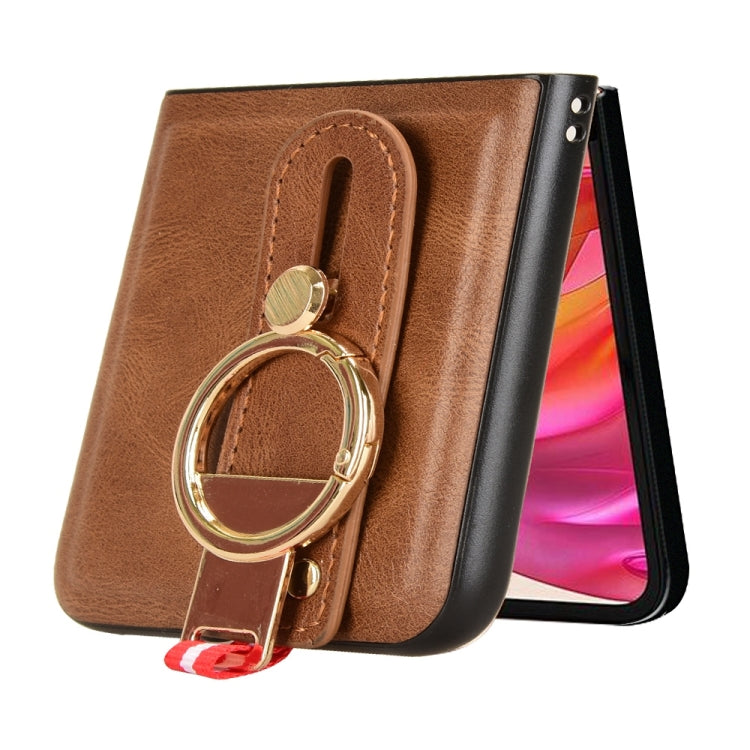 For Motorola Razr 50 Wristband Leather Back Phone Case