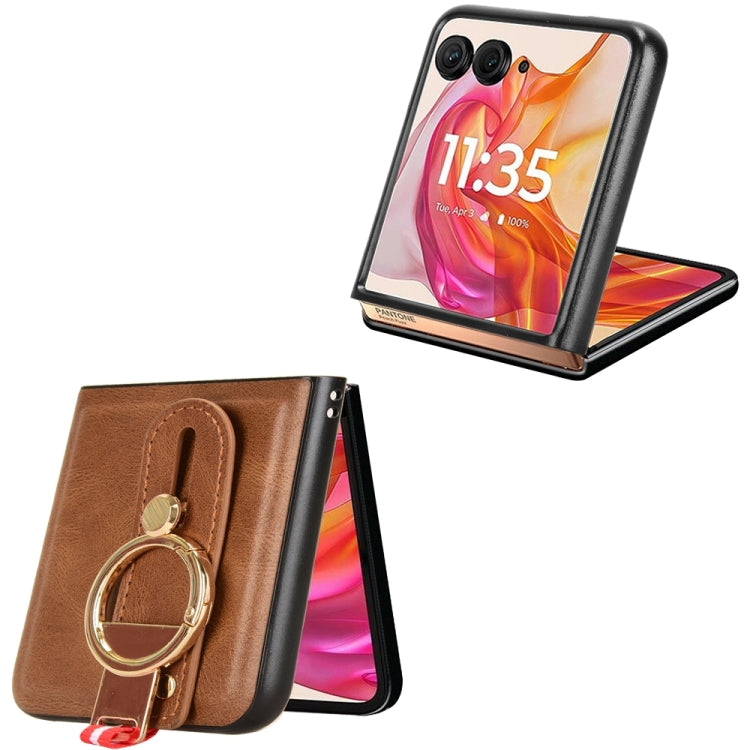 For Motorola Razr 50 Wristband Leather Back Phone Case