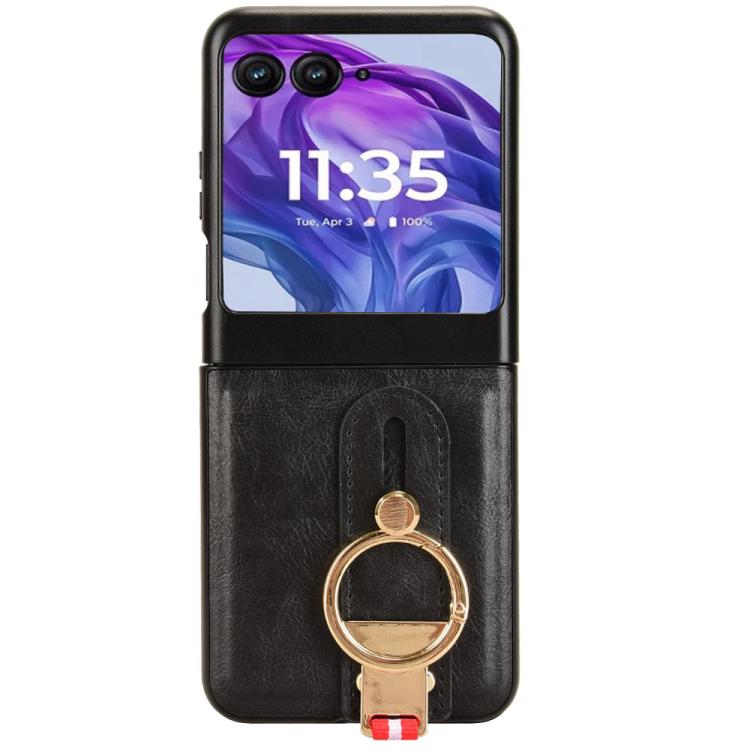 For Motorola Razr 60 Wristband Leather Back Phone Case