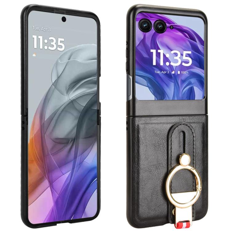 For Motorola Razr 60 Wristband Leather Back Phone Case