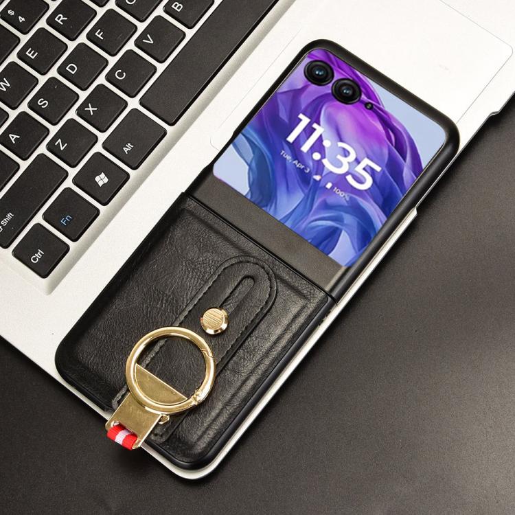 For Motorola Razr 60 Wristband Leather Back Phone Case