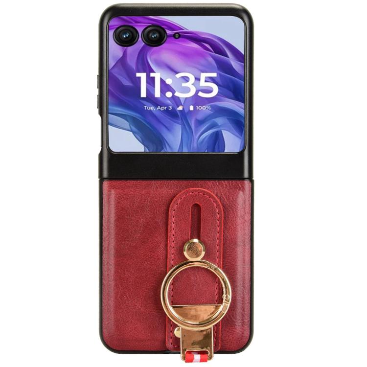 For Motorola Razr 60 Wristband Leather Back Phone Case