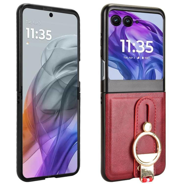 For Motorola Razr 60 Wristband Leather Back Phone Case