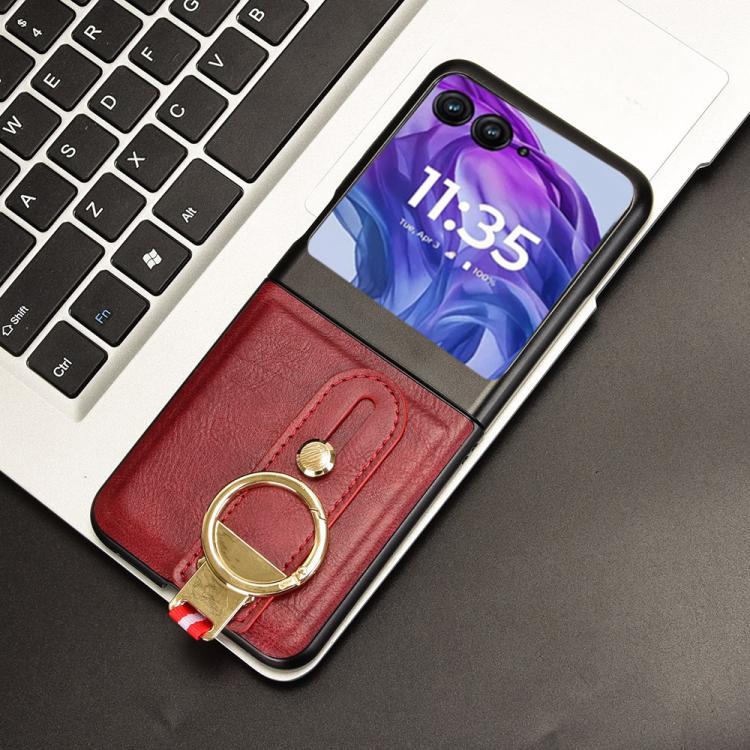 For Motorola Razr 60 Wristband Leather Back Phone Case