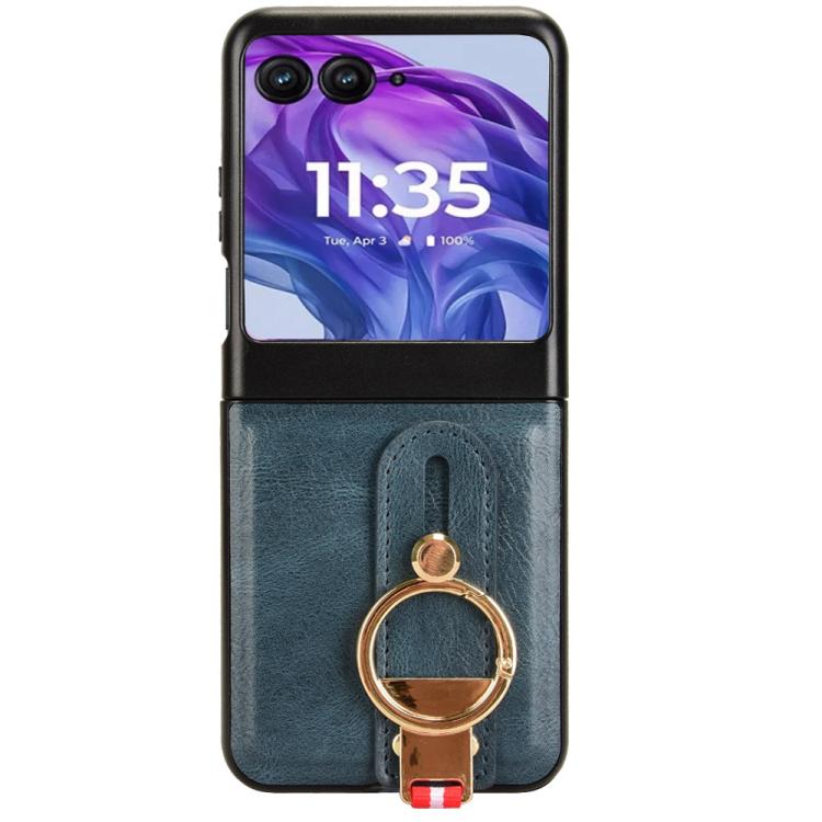 For Motorola Razr 60 Wristband Leather Back Phone Case