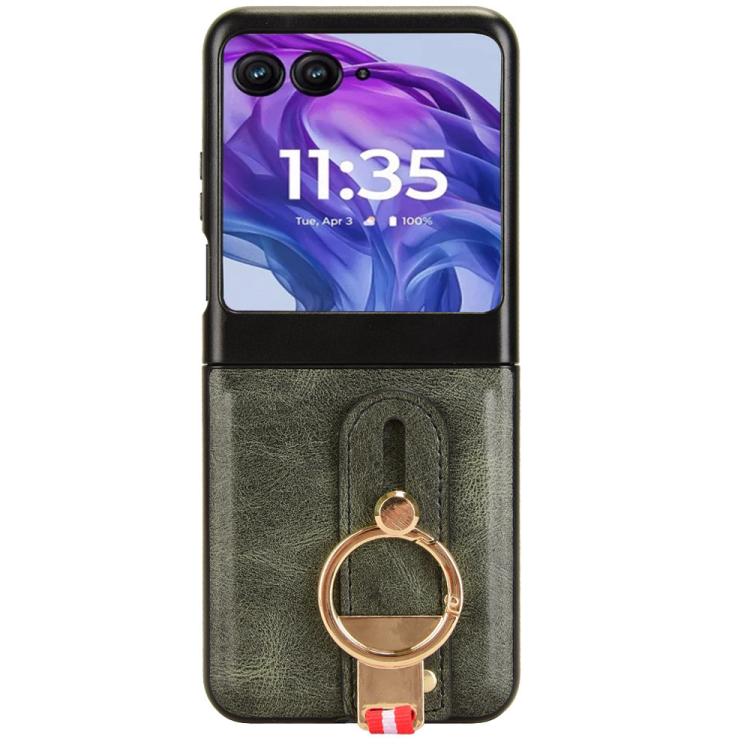 For Motorola Razr 60 Wristband Leather Back Phone Case