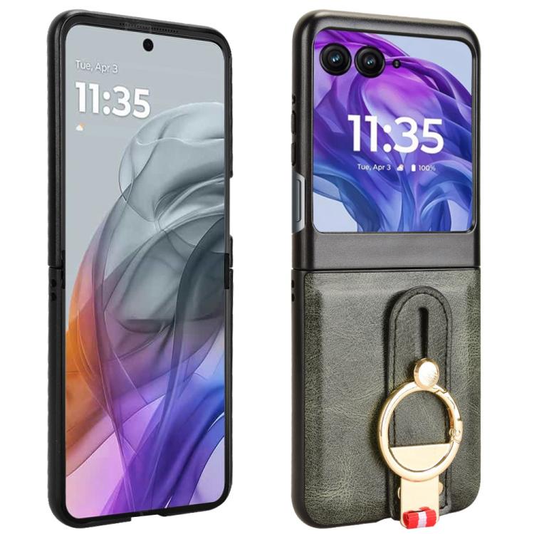 For Motorola Razr 60 Wristband Leather Back Phone Case