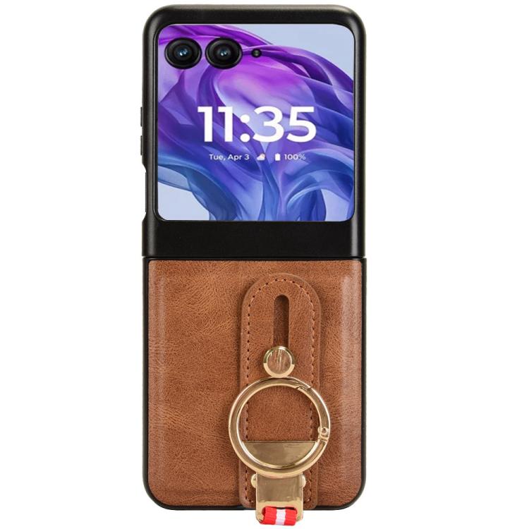 For Motorola Razr 60 Wristband Leather Back Phone Case