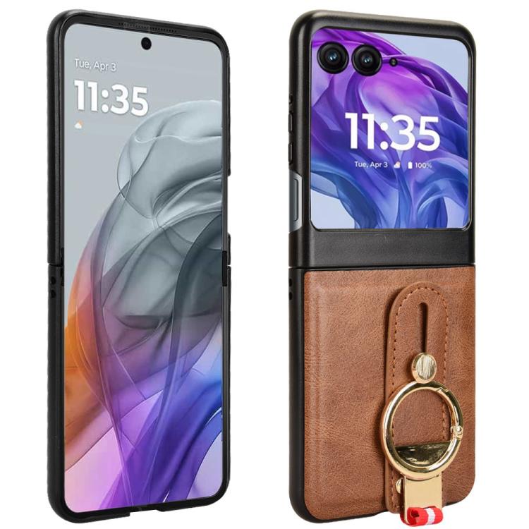 For Motorola Razr 60 Wristband Leather Back Phone Case