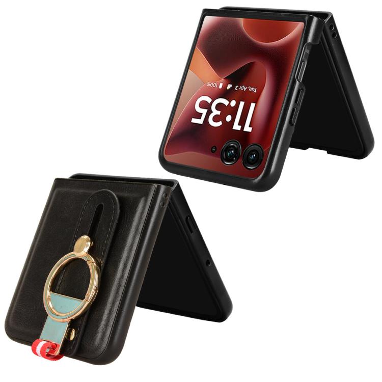 For Motorola Razr 60 Ultra Wristband Leather Back Phone Case