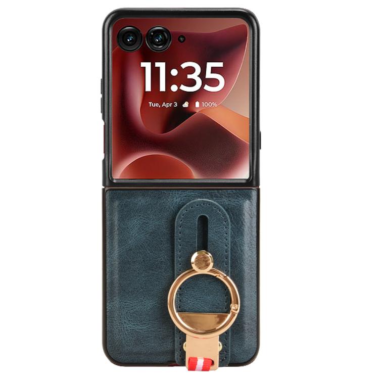 For Motorola Razr 60 Ultra Wristband Leather Back Phone Case