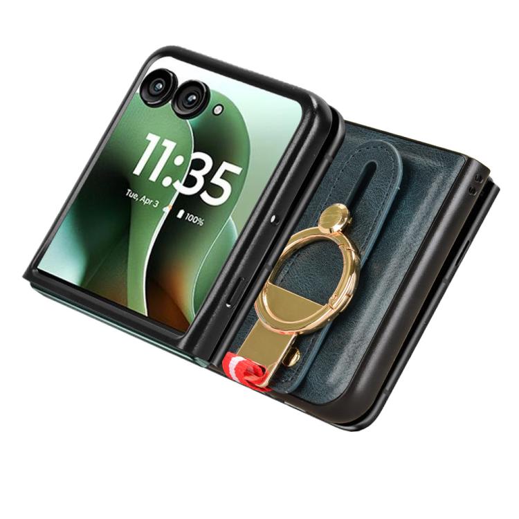 For Motorola Razr 60 Ultra Wristband Leather Back Phone Case