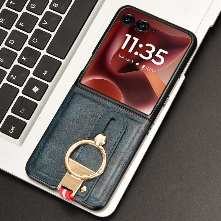 For Motorola Razr 60 Ultra Wristband Leather Back Phone Case