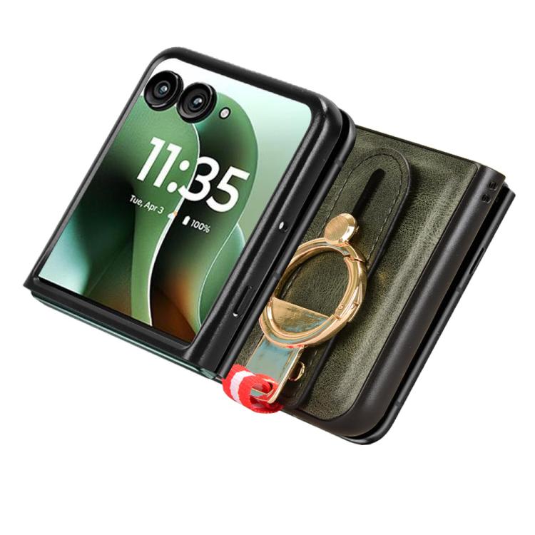 For Motorola Razr 60 Ultra Wristband Leather Back Phone Case