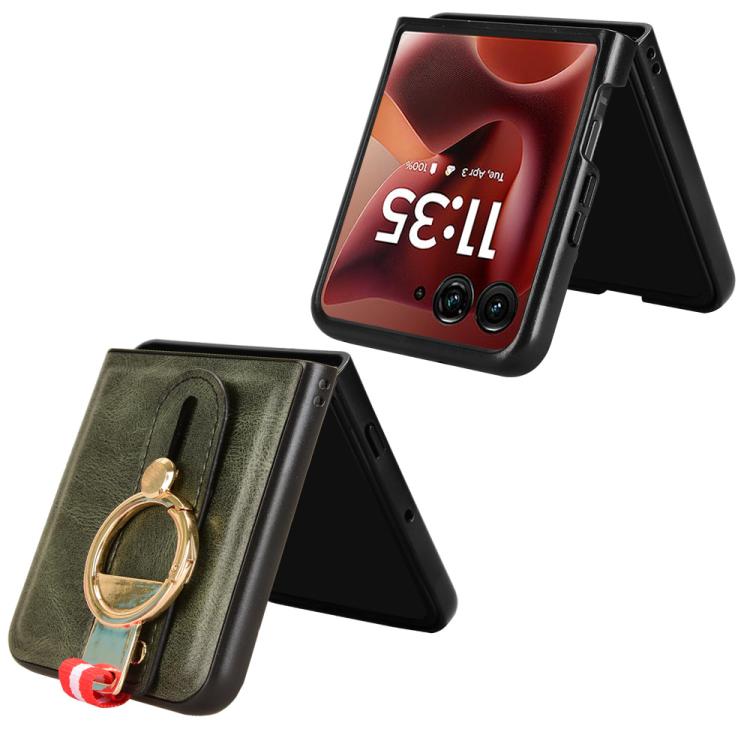 For Motorola Razr 60 Ultra Wristband Leather Back Phone Case