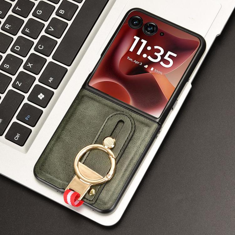 For Motorola Razr 60 Ultra Wristband Leather Back Phone Case