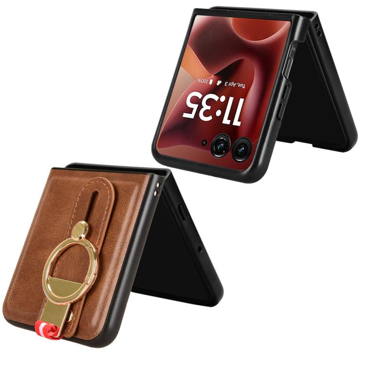 For Motorola Razr 60 Ultra Wristband Leather Back Phone Case
