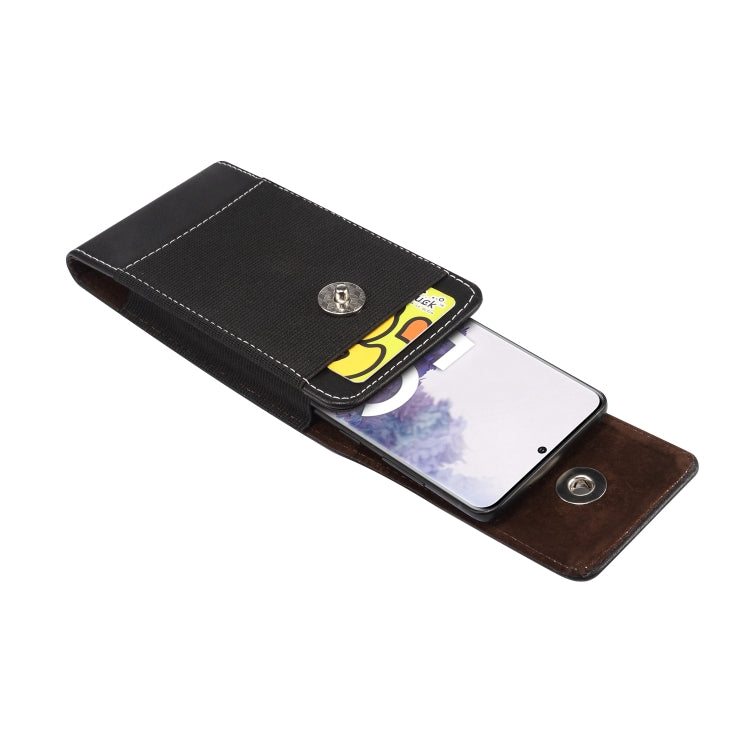 Lambskin Texture Men Leisure Simple Universal Mobile Phone Waist Pack Leather Case with Card Slot, Suitable for 5.5-6.5 inch Smartphones(Black)