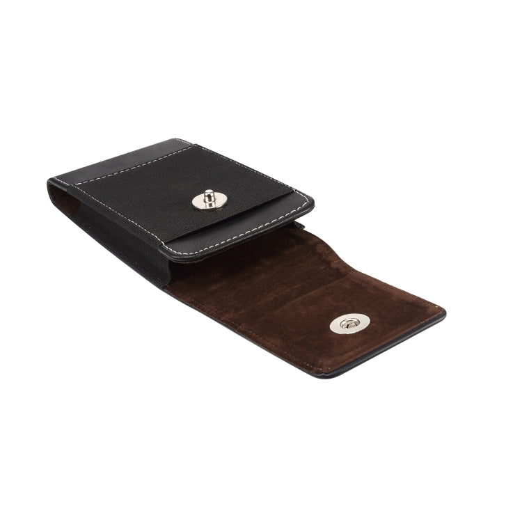 Lambskin Texture Men Leisure Simple Universal Mobile Phone Waist Pack Leather Case with Card Slot, Suitable for 5.5-6.5 inch Smartphones(Black)