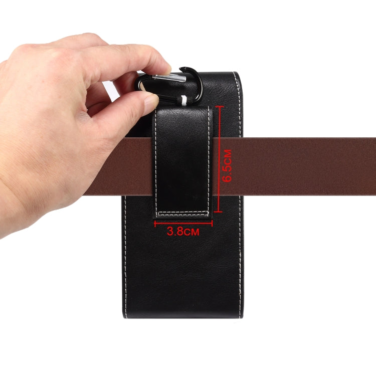 Lambskin Texture Men Leisure Simple Universal Mobile Phone Waist Pack Leather Case with Card Slot, Suitable for 5.5-6.5 inch Smartphones(Black)