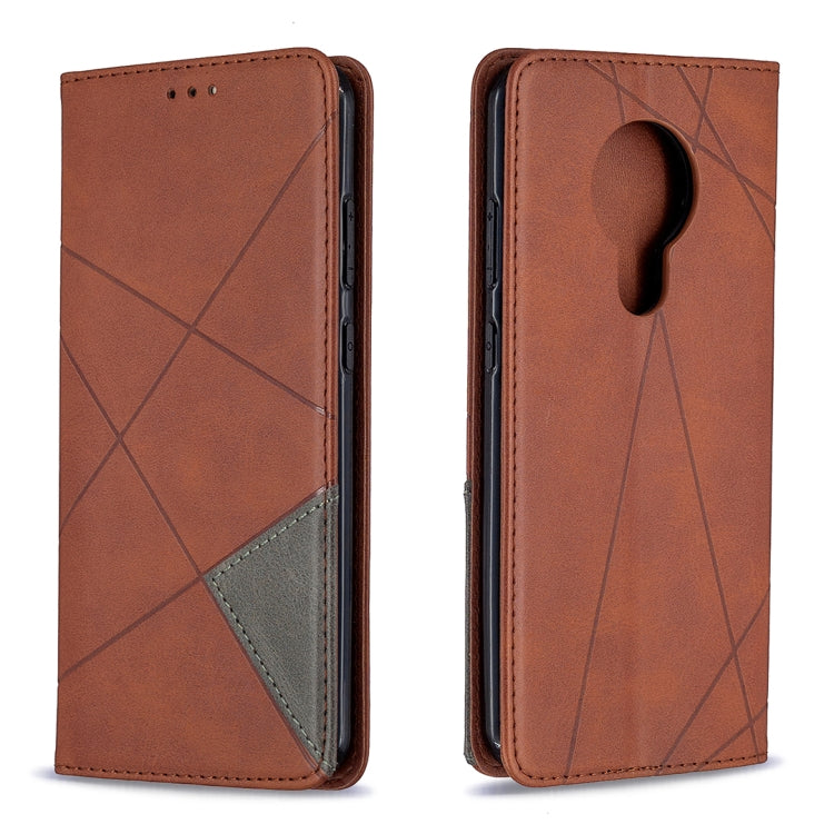 For Nokia 5.3 Rhombus Texture Horizontal Flip Magnetic Leather Case with Holder & Card Slots & Wallet