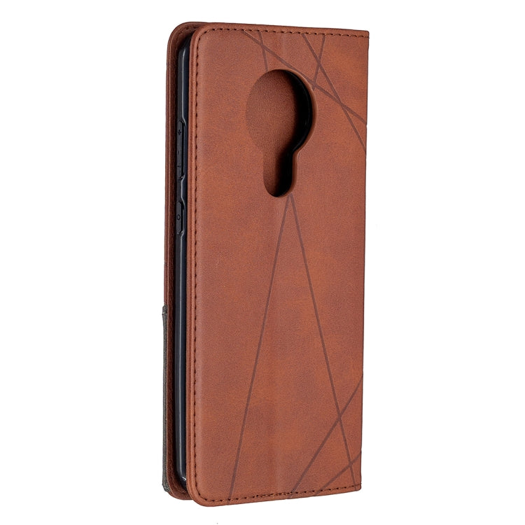 For Nokia 5.3 Rhombus Texture Horizontal Flip Magnetic Leather Case with Holder & Card Slots & Wallet