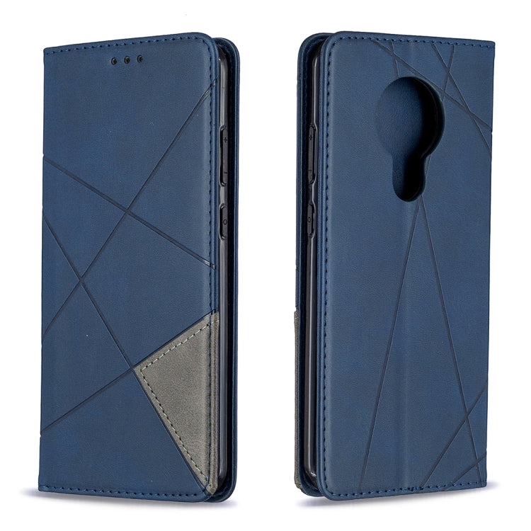 For Nokia 5.3 Rhombus Texture Horizontal Flip Magnetic Leather Case with Holder & Card Slots & Wallet