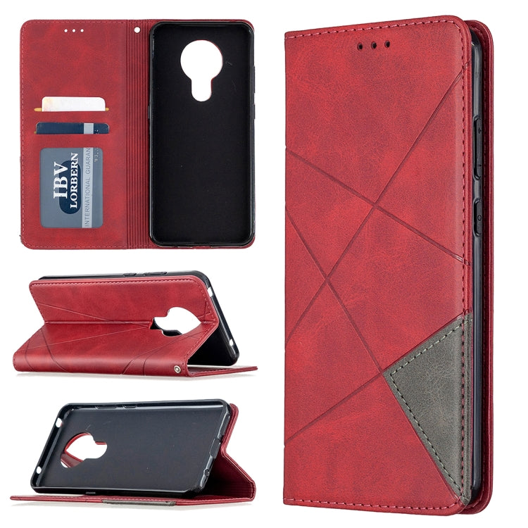 For Nokia 5.3 Rhombus Texture Horizontal Flip Magnetic Leather Case with Holder & Card Slots & Wallet