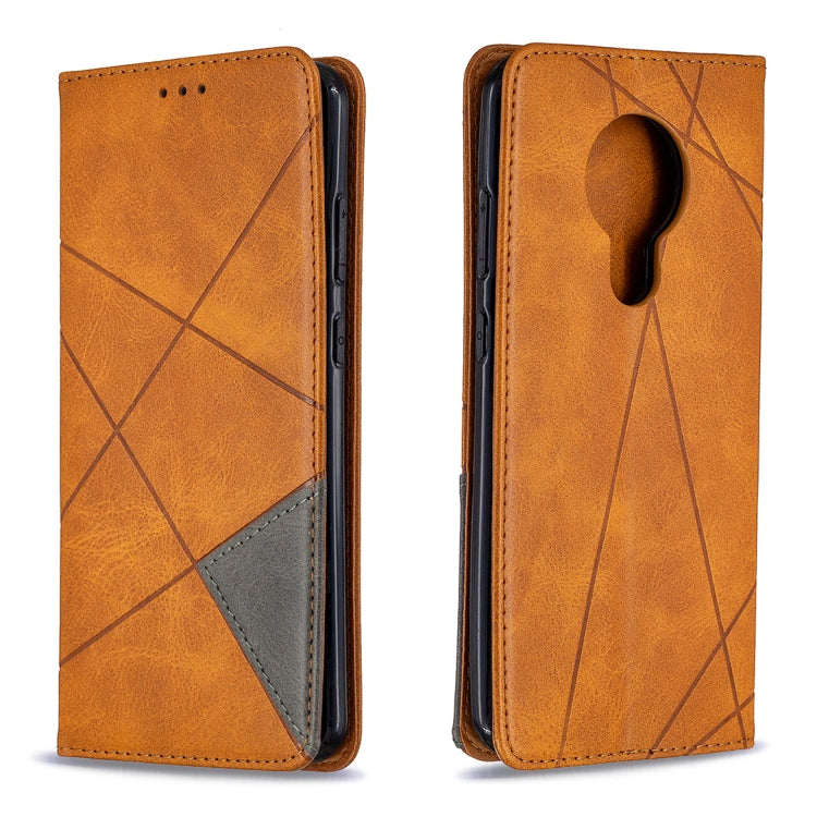 For Nokia 5.3 Rhombus Texture Horizontal Flip Magnetic Leather Case with Holder & Card Slots & Wallet