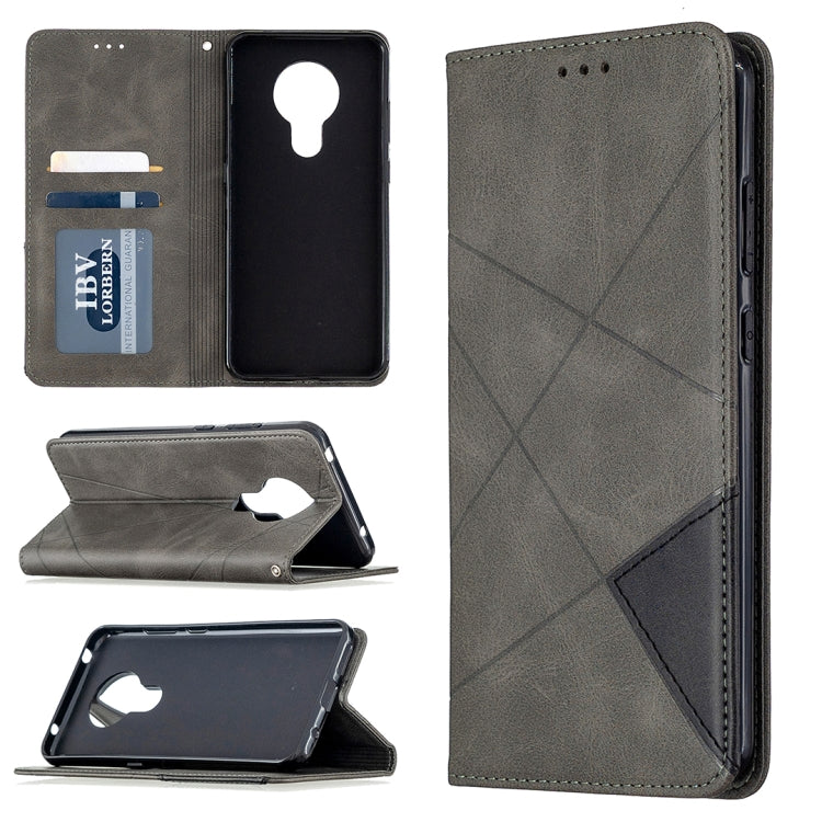 For Nokia 5.3 Rhombus Texture Horizontal Flip Magnetic Leather Case with Holder & Card Slots & Wallet