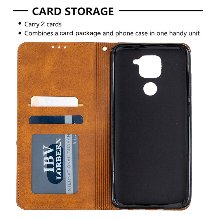 For Xiaomi Redmi Note 9 Rhombus Texture Horizontal Flip Magnetic Leather Case with Holder & Card Slots & Wallet