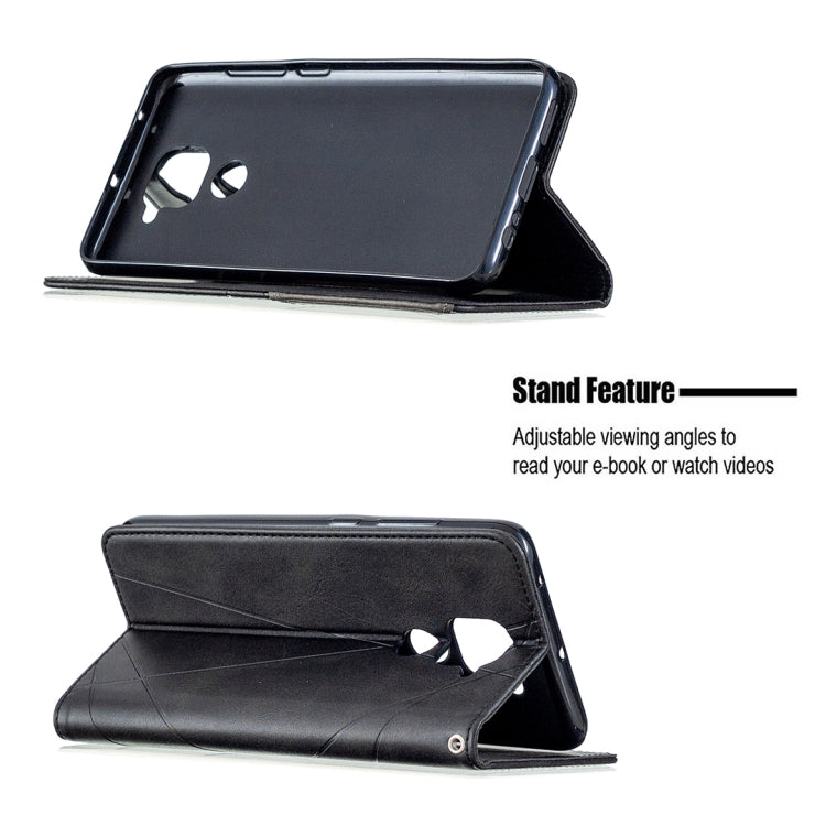 For Xiaomi Redmi Note 9 Rhombus Texture Horizontal Flip Magnetic Leather Case with Holder & Card Slots & Wallet