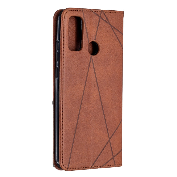 For Huawei P smart 2020 Rhombus Texture Horizontal Flip Magnetic Leather Case with Holder & Card Slots & Wallet